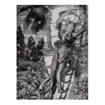 Romeo & Juliet Vintage Valentine Hearts Post Card