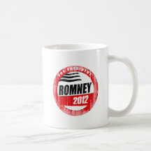 ROMNEY FOR PRESIDENT BUTTON COFFEE MUGS