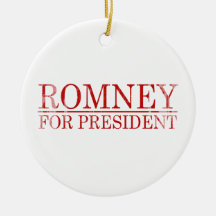 ROMNEY FOR PRESIDENT (Red).png Christmas Tree Ornaments