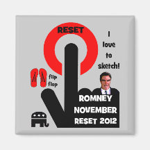 Romney reset button refrigerator magnet