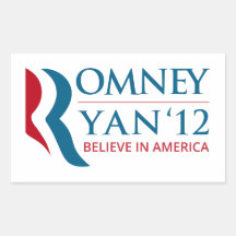 Romney / Ryan 2012 for US President and VP Rectangle Stickers