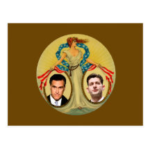 Romney Ryan Retro Post Card
