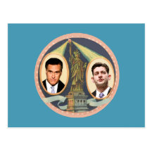 Romney Ryan Retro Post Card