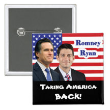 Romney Ryan - Taking America Back! Buttons