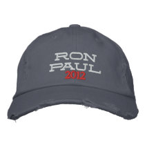 RON PAUL 2012 Embroidered Distressed Chino Twill Embroidered Baseball Caps