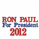 Ron Paul For President 2012 Ladies White Shirt embroidered shirts