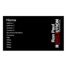 Ron Paul Revolution Card Business Card Templates
