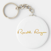 Ronald Reagan Gold Signature Keychain