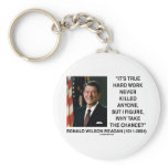 Ronald Reagan Hard Work Why Take The Chance? Key Chain