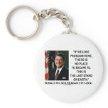 Ronald Reagan Lose Freedom Here Last Stand Earth Keychain