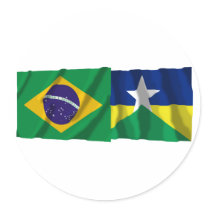 Rondônia & Brazil Waving Flags