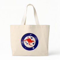 Roo Flag of Australia Round logo artwork graphic Tote Bags