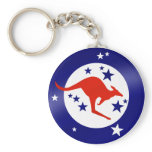 Roo Flag of Australia Round logo artwork graphic Keychains