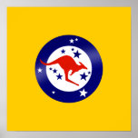 Roo Flag of Australia Round logo artwork graphic Posters
