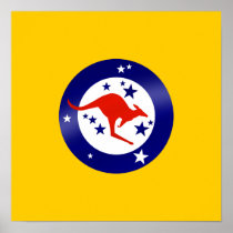 Roo Flag of Australia Round logo artwork graphic Posters