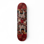 Room with stone fireplace, Christmas setting Skate Boards