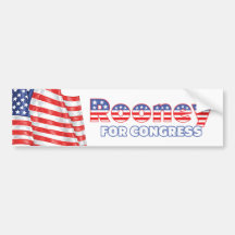 Rooney for Congress Patriotic American Flag Design Bumper Sticker