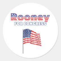 Rooney for Congress Patriotic American Flag Design Stickers