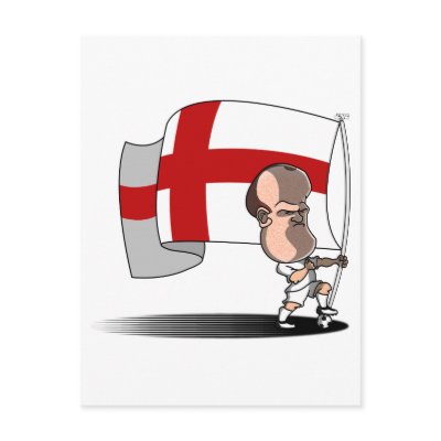 Rooney with ENGLAND Flag Postcard