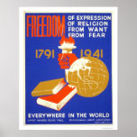 Roosevelt Freedom For All 1941 WPA