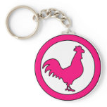 Rooster Cock Hen Chicken Silhouette Male Farm Egg keychains