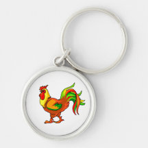 rooster colourful tail green red graphic.png keychains