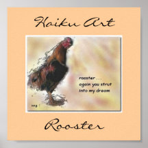 Rooster Haiku Art Print