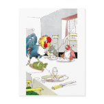 Rooster, Hen & Mouse at the Breakfast Table postcards