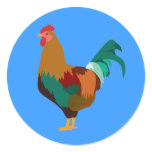 Rooster Round Stickers