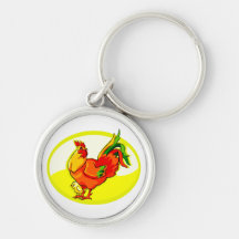 rooster with chick yellow oval.png keychains