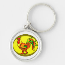 rooster yellow background chicken.png keychain
