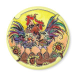 ROOSTERS by SHARON SHARPE magnets