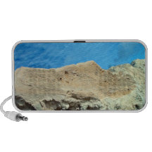 Root fossils in limestone seawall iPhone speaker