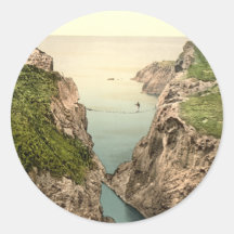 Rope Bridge, Carrick-a-Rede, County Antrim Round Stickers
