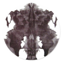Rorschach Blot 4 Round Stickers