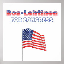 Ros-Lehtinen for Congress Patriotic American Flag Print