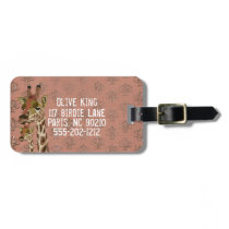 Rosa Giraffes Glitzy Luggage Tag luggage tags