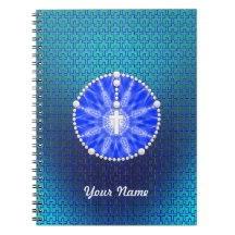 Rosary Dream Catcher Blue Spiral Note Book
