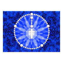 Rosary Dream Catcher Blue Thank You Invitation