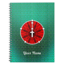 Rosary Dream Catcher Red Spiral Note Book
