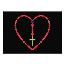 Rosary (Red and Blue Roses) Personalized Invites