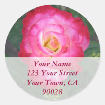 Rose Address Labels Round Stickers