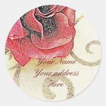 Rose Address Lables Stickers
