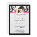 Rose and black of the Damascus of Fushcia Fifteen- Personalized Invite