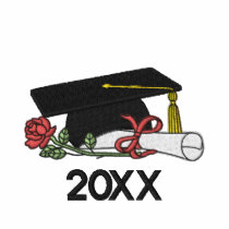 Rose and Diploma Grad Embroidered Polo Shirt