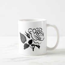 Rose and Leaves Sketch Coffee Mugs