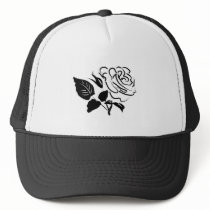 Rose and Leaves Sketch Mesh Hats