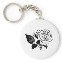 Rose and Leaves Sketch keychains