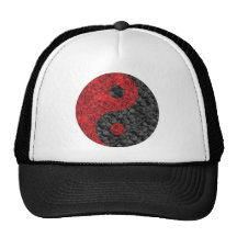 Rose and Skull Yin Yang Mesh Hats
