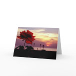 Rose and Sunset Blank Greeting Card
